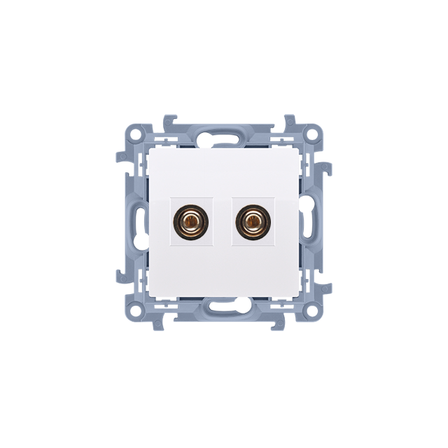 Simon 10 Gniazdo głośnikowe pojedyncze -1 kolumna głośnikowa Przekrój przew. dla wyjścia 6 mm2 biały