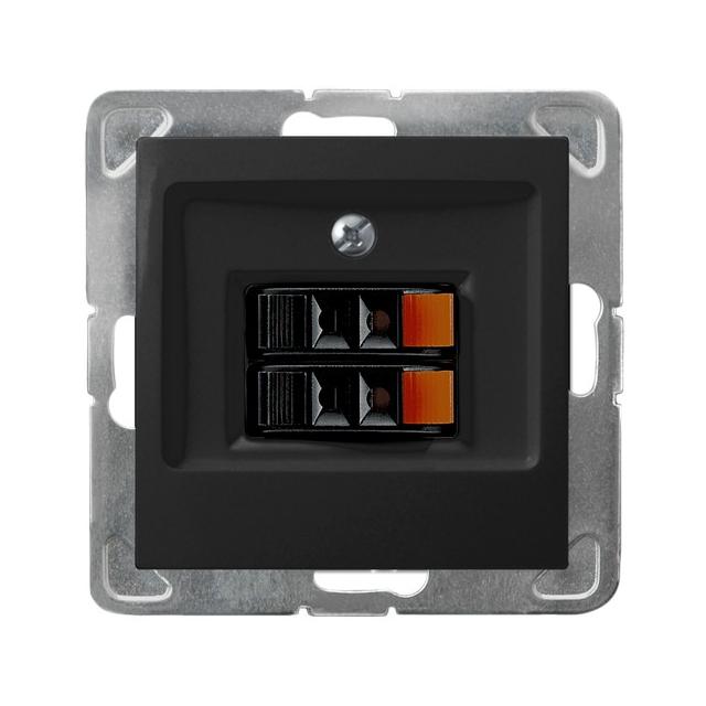 IMPRESJA Gniazdo głośnikowe podwójne - kolor czarny metalik