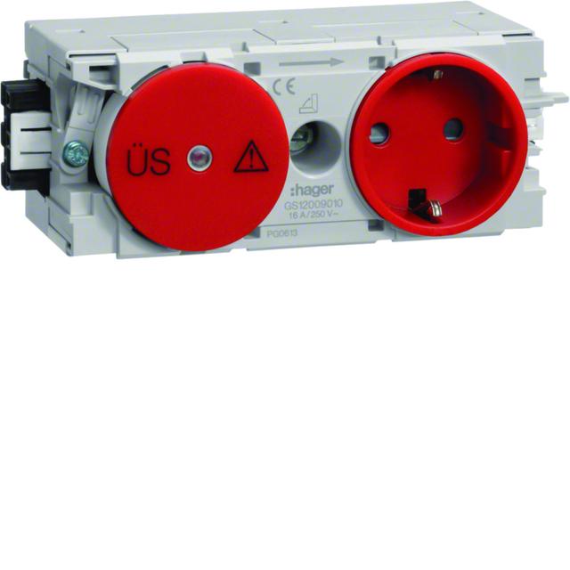 tehalit.WA Gniazdo SCHUKO z ogranicz. przeciwprzep. WAGO C-profil czerwony GS12003020 HAGER