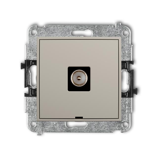 MINI Mechanizm gniazda antenowego pojedynczego TV, bez pola opisowego taupe