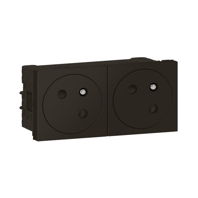 Mosaic - Gniazdo 2x2P+Z 16A - 250 V Zespolone Przekręcone Pod Kątem 45O - Zaciski Automatyczne - 079192L LEGRAND