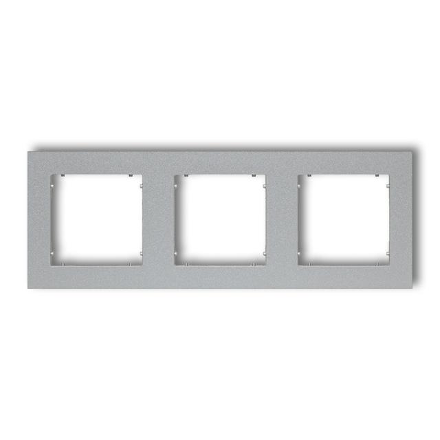 MINI Ramka uniwersalna potrójna z tworzywa srebrny metalik