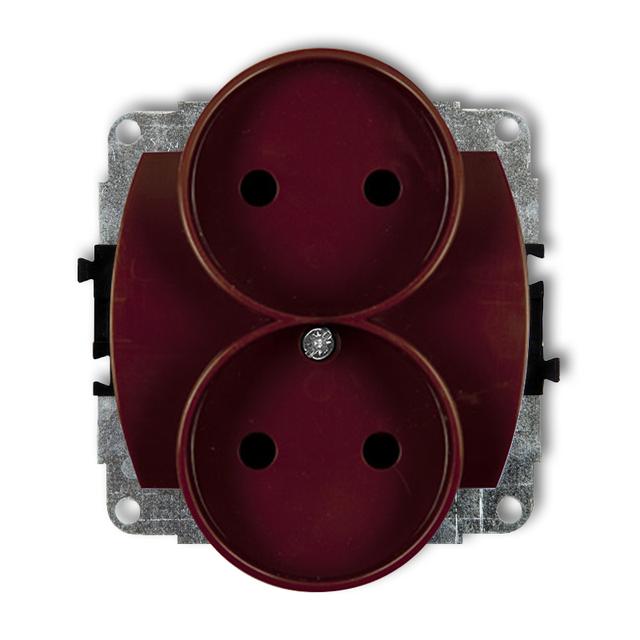 TREND Mechanizm gniazda podwójnego do ramki poziomej bez uziemienia 2x2P (przesłony torów prądowych)