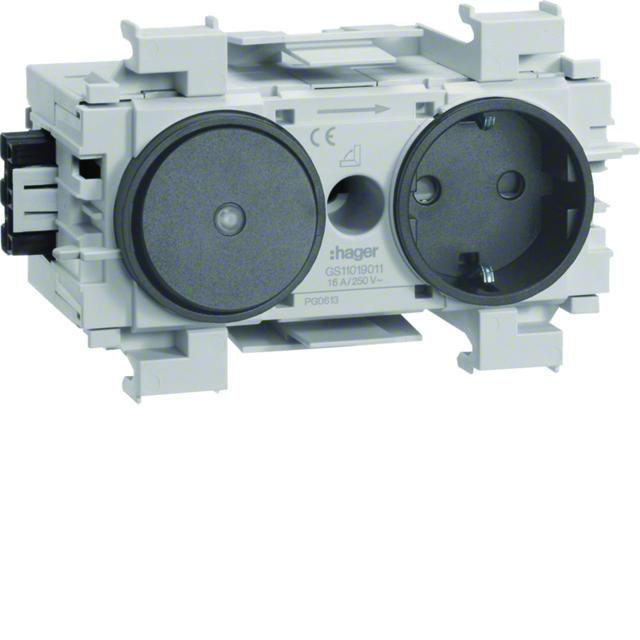 tehalit.WA Gniazdo SCHUKO z przełącz. WAGO montaż krawędziowy antracyt GS11019011 HAGER