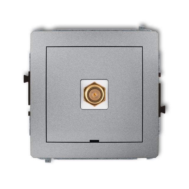 DECO Mechanizm gniazda antenowego pojedynczego typu F (SAT) pozłacany, bez pola opisowego srebrny me