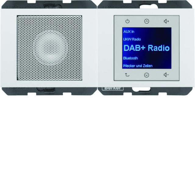 Berker K.1 Radio Touch podtynkowe DAB+ Bluetooth z głośnikiem biały połysk 30807009 HAGER