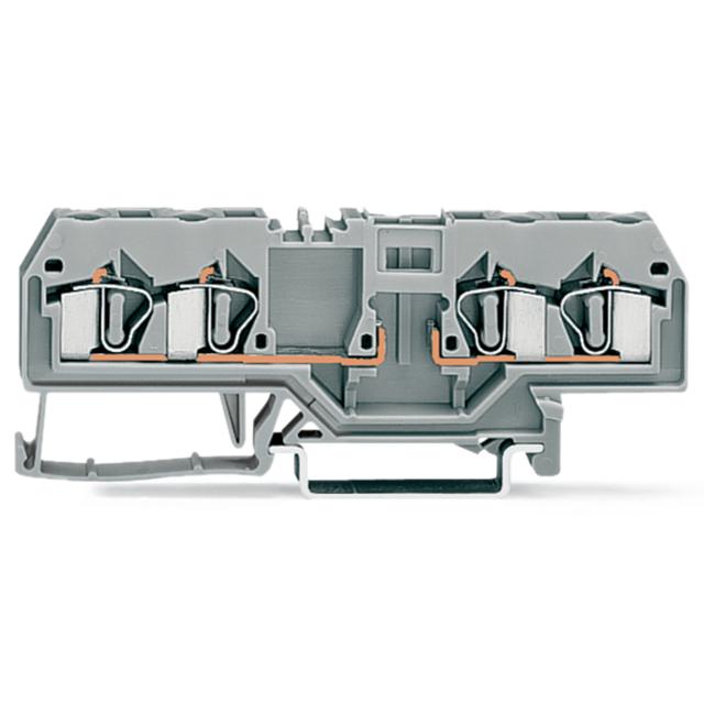 Złączka szynowa 4‑przewodowa 4mm2 szara 281‑656 /50szt./ WAGO