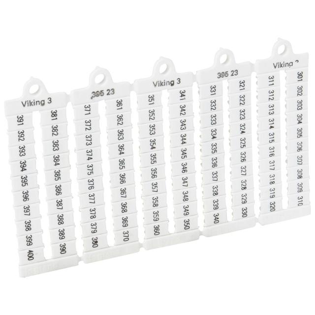 Płytki Oznaczników Viking3 Szerokość 6Mm /301-400/ Poziome /1000Szt./ 039523 LEGRAND