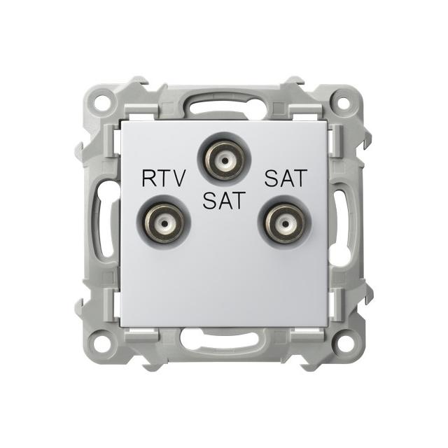 SZAFIR Gniazdo antenowe RTV-SAT z dwoma wyjściami SAT kolor biały GPA-Z2S/m/00 OSPEL
