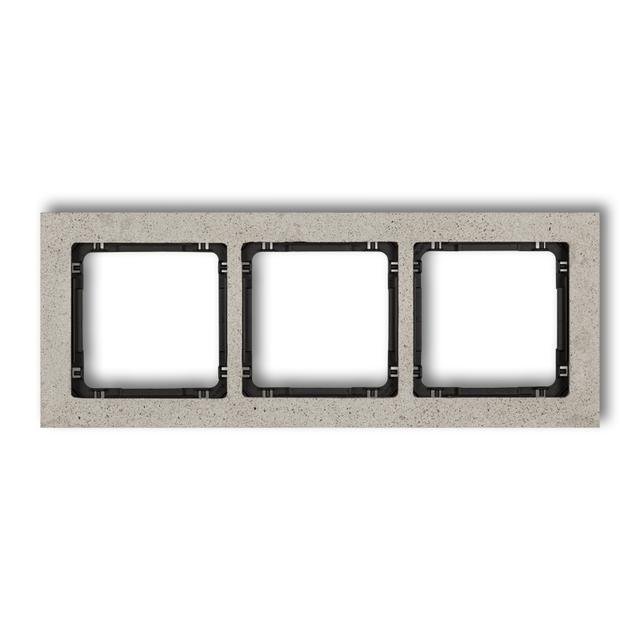 "DECO Ramka potrójna - beton (ramka: jasnoszara