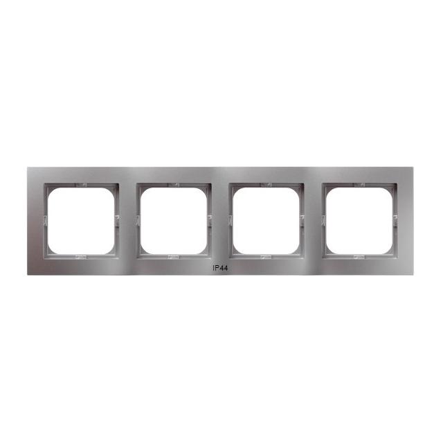 AS Ramka poczwórna do łączników IP-44 - kolor srebro