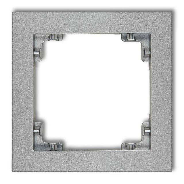 DECO Ramka uniwersalna pojedyncza z tworzywa srebrny metalik