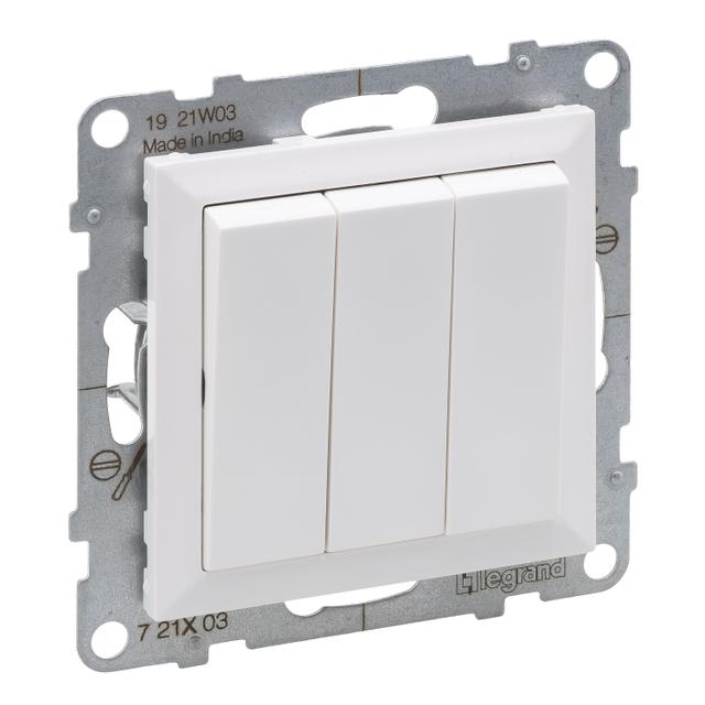 SUNO - Łącznik potrójny - 20 AX - 250 V~ - zaciski śrubowe, Biały, Legrand