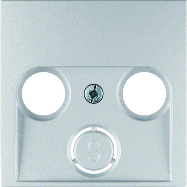 BERKER B.Kwadrat/B.7 Płytka czołowa do gniazda antracytowego 2- i 3-wyj. aluminium 12031404 HAGER