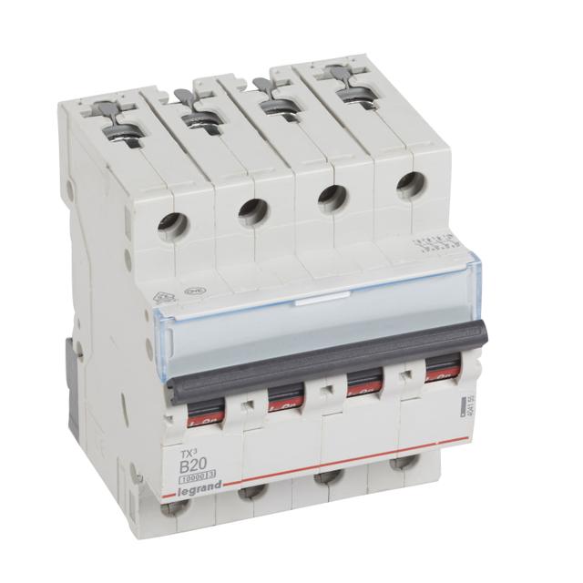 Wyłącznik Nadprądowy S 314 4P B20A 10000A TX3 404155 LEGRAND