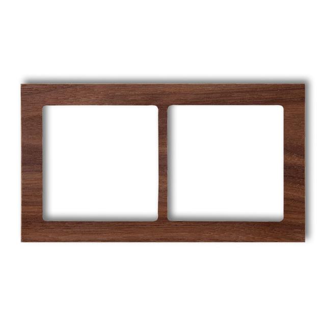 DECO Ramka podwójnego - drewno (orzech amerykański) orzech amerykański DRD-2E KARLIK