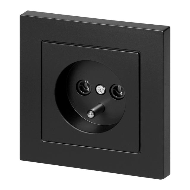 Gniazdo pojedyncze podtynkowe 2P+Z Malta, 16A, 250V, PT-16M, czarny mat