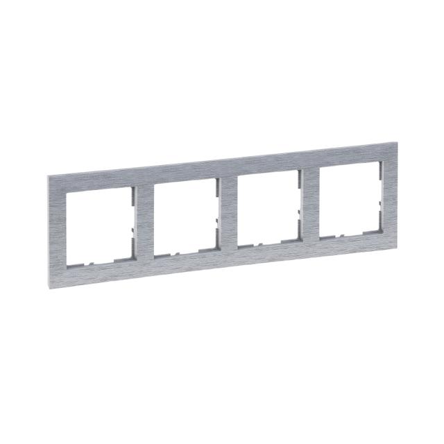 Suno Ramka Poczwórna 4-Krotna Aluminium Szczotkowane 721564 LEGRAND