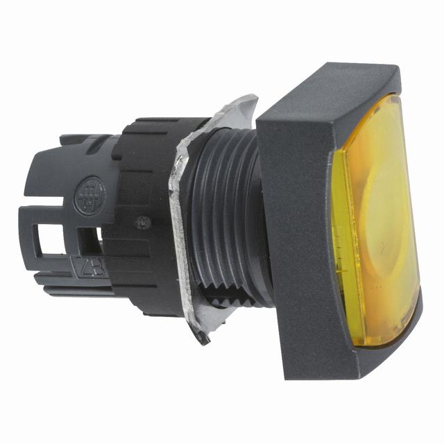 Harmony XB6 Przycisk płaski żółty z samopowrotem LED plastikowy prostokątny ZB6DW5 Schneider
