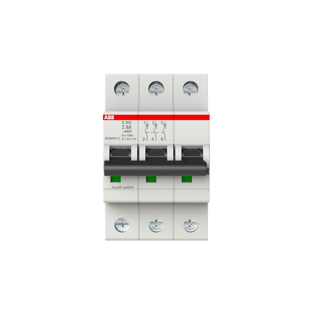 S203-Z8 Wyłącznik nadprądowy 6kA 3P Z8A 2CDS253001R0408 ABB