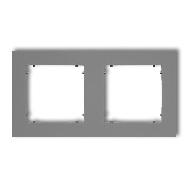 MINI Ramka uniwersalna podwójna z tworzywa szary mat