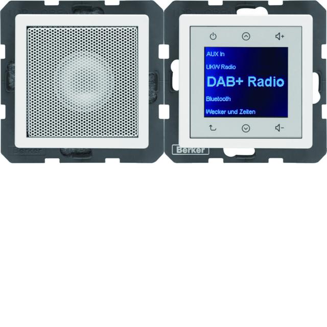 Berker Q.1/Q.3/Q.7 Q.x Radio Touch podtynkowe DAB+ Bluetooth z głośnikiem biały aksamit  30806089 HA