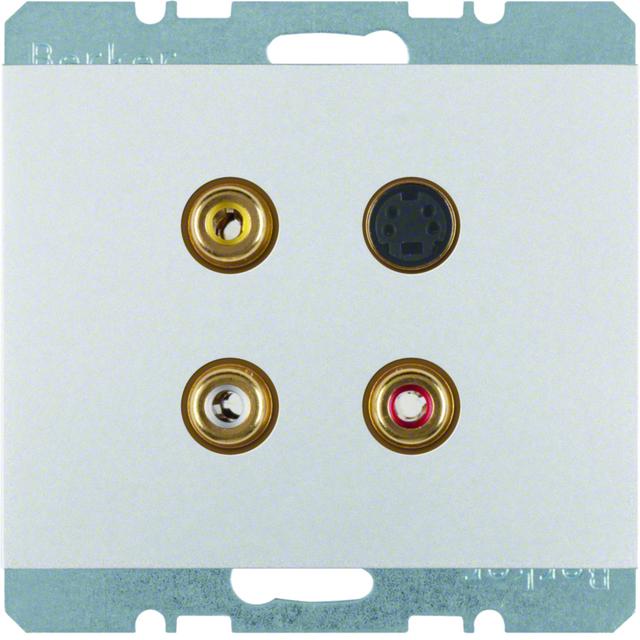 BERKER K.5 Gniazdo 3xCinch/S-Video aluminium 3315327003 HAGER