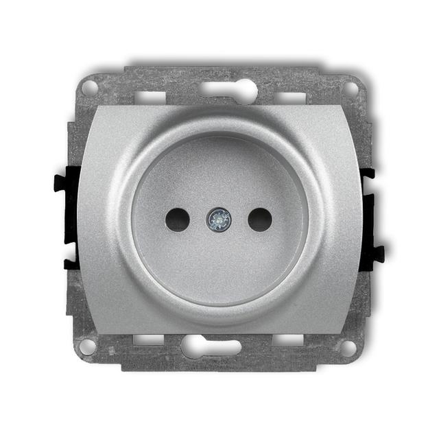 TREND Mechanizm gniazda pojedynczego bez uziemienia 2P (przesłony torów prądowych) srebrny metalik