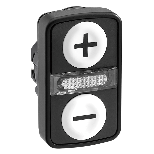Harmony XB5 Przycisk dwuklawiszowego płaski/płaski biały/biały /+// LED plastikowy ZB5AW7A1715 Schneider