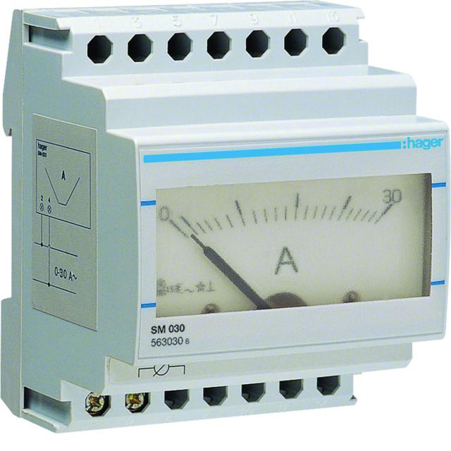 Amperomierz analogowy bezpośredni 0-30A SM030 HAGER