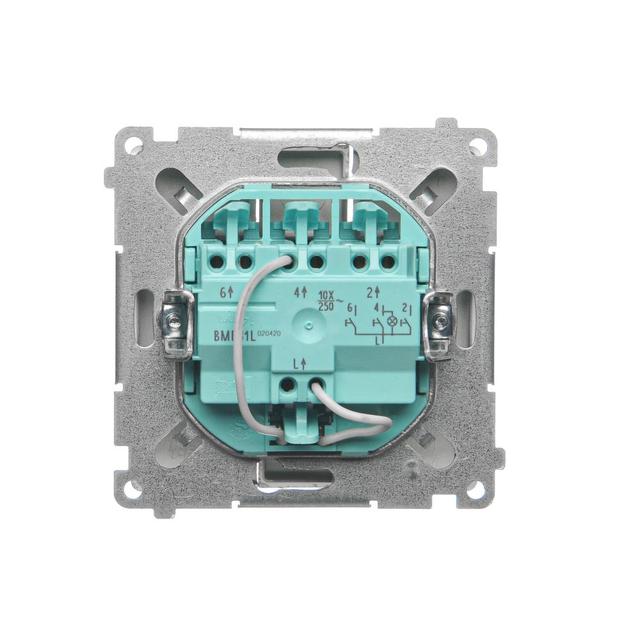 Simon Basic Przycisk potrójny z podświetleniem LED 10A szybkozłączka satynowy