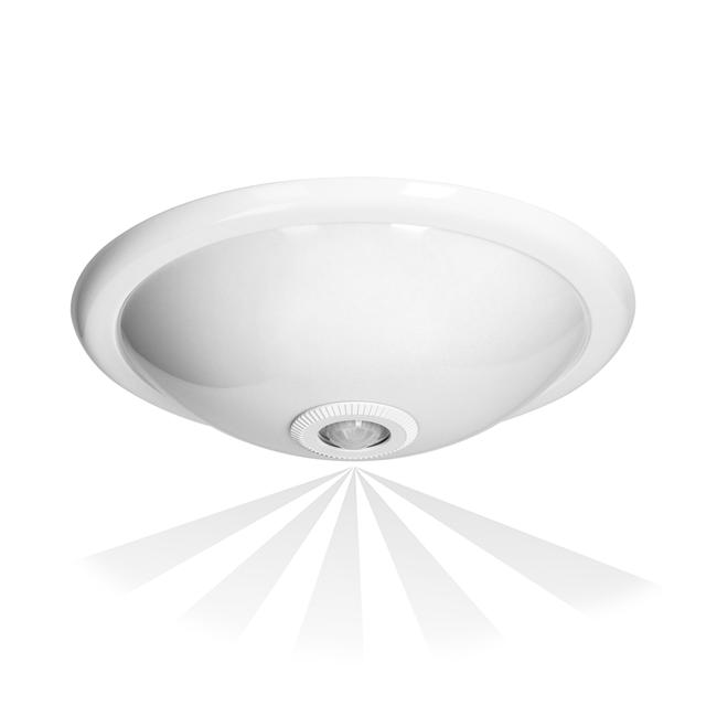 ROVO PC plafon oświetleniowy z czujnikiem ruchu 360st 2x40W E27 IP20 policarbon mleczny CL/2xE27R-2