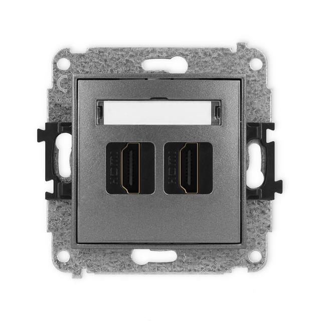 ICON Mechanizm gniazda podwójnego HDMI 2.0 grafitowy