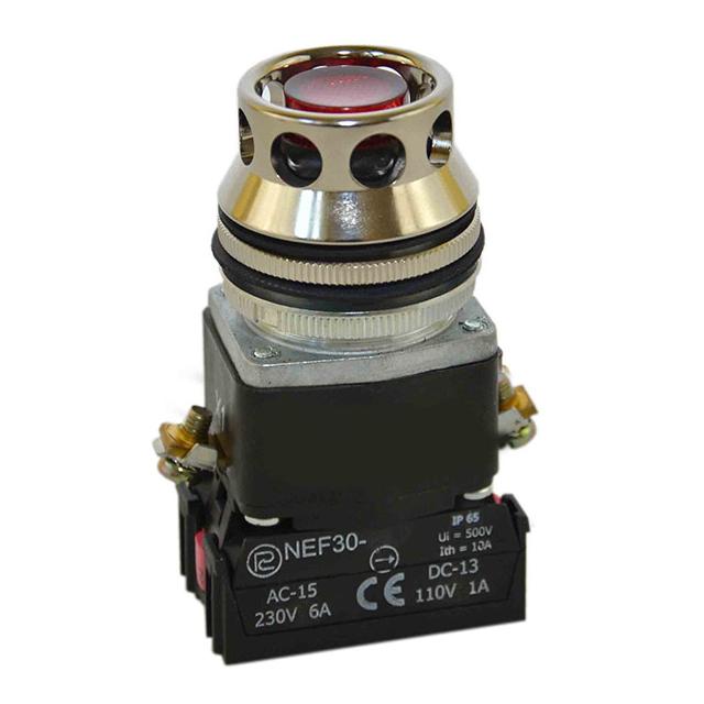 Przycisk NEF30-UKLDY 24V-230V czerwony