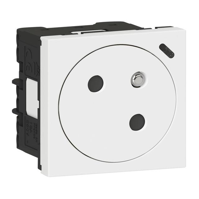 Mosaic - Gniazdo 2P+Z 16A - 250 V - Przekręcone Pod Kątem 45O - Automatycze Zaciski Sprężynowe - Bi 077148L LEGRAND