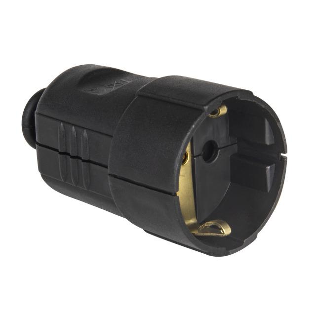 GN.PRZEN.IP20 10/16A 2P+Z 220V,CZARNE TYP SCHUKO 05177 PCE