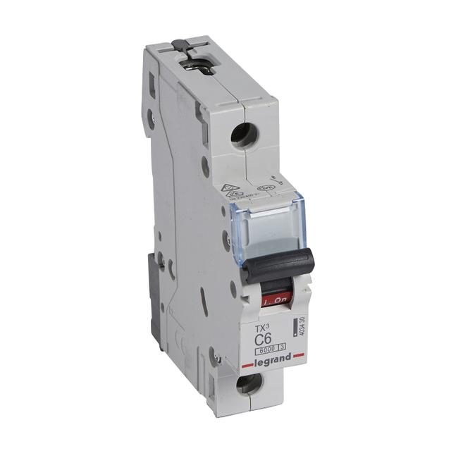 WYŁĄCZNIK NADPRĄDOWY S 301 1P C 6A 6000A SERII TX3, Legrand