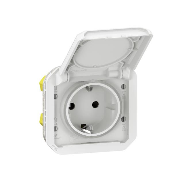 NOWE PLEXO - GN. SCHUKO 2P+Z ZACISKI AUTO MECHANIZM 16 A-250V BIAŁE 069640L LEGRAND