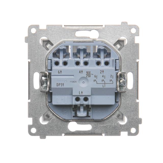 Simon 54 Przycisk potrójny 10A szybkozłączka srebrny mat