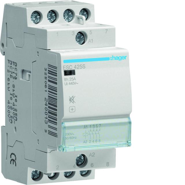 Stycznik modułowy cichy 230V AC 4Z 25A AC-7A B ESC425S HAGER