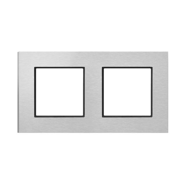 ARIA Ramka podwójna - kolor szczotkowane aluminium