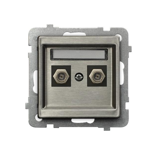 SONATA STAL INOX Gniazdo antenowe typu F podwójne kolor stal inox GPA-2RMF/m/37 OSPEL