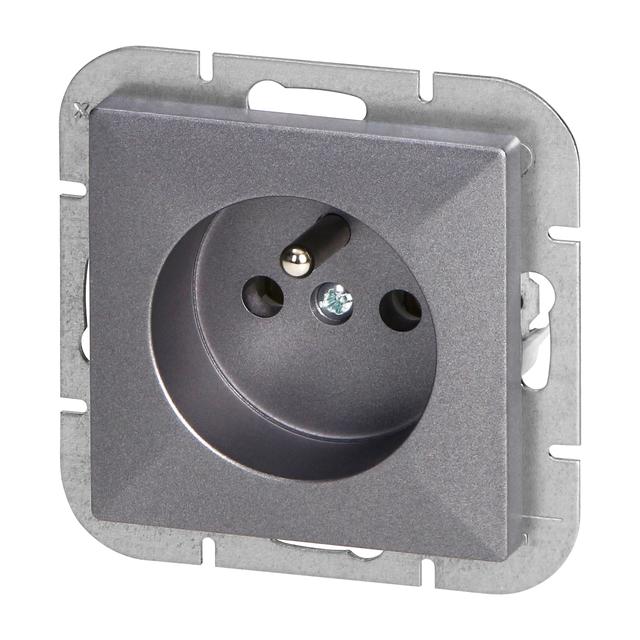 Gniazdo pojedyncze podtynkowe 2P+Z Pearl, 16A, 250V, PT-16P, antracyt OR-OE-7705/A ORNO