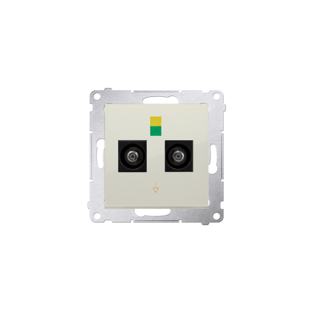 Simon 54 Gniazdo ekwipotencjalne podwójne kremowy