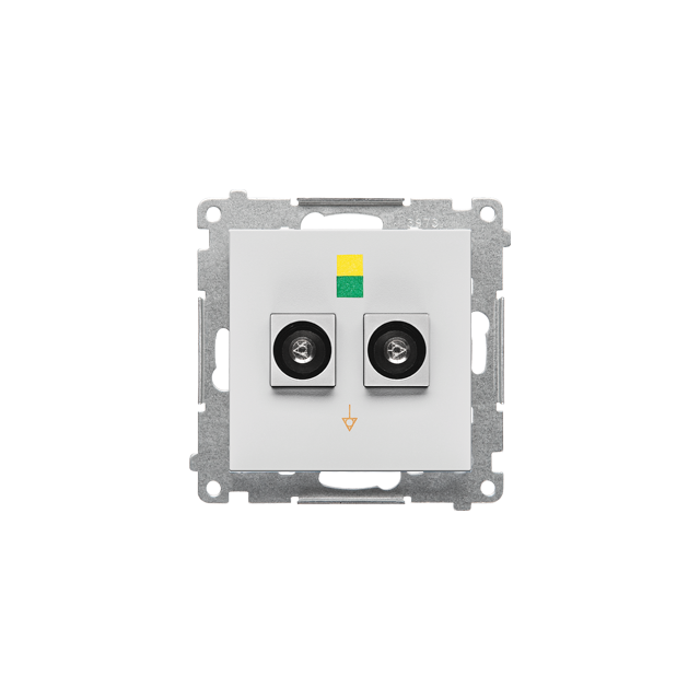 Simon 55 Gniazdo ekwipotencjalne podwójne Jasnoszary mat