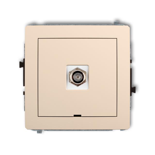 DECO Mechanizm gniazda antenowego pojedynczego typu F (SAT) niklowany, bez pola opisowego beżowy