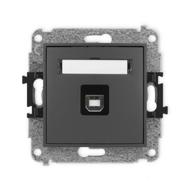 MINI Gniazdo pojedyncze USB A-B 2.0 grafitowy mat 28MGUSB-3 KARLIK