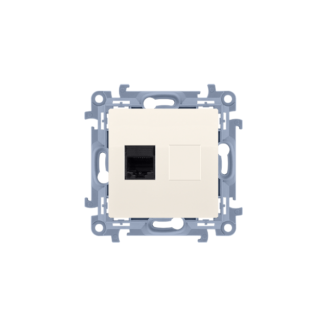 Simon 10 Gniazdo komputerowe pojedyncze RJ45 kategoria 5e krem