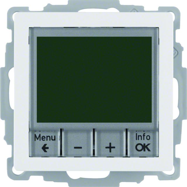BERKER Q.x Regulator temperatury ze sterowaniem czasowym z stykiem zwiernym i elementem centralnym b