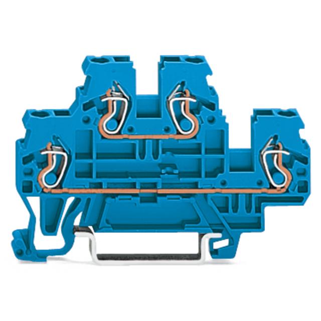 Złączka szynowa 2-piętrowa N / N 2,5mm2 niebieska /50szt./ 870-504 WAGO
